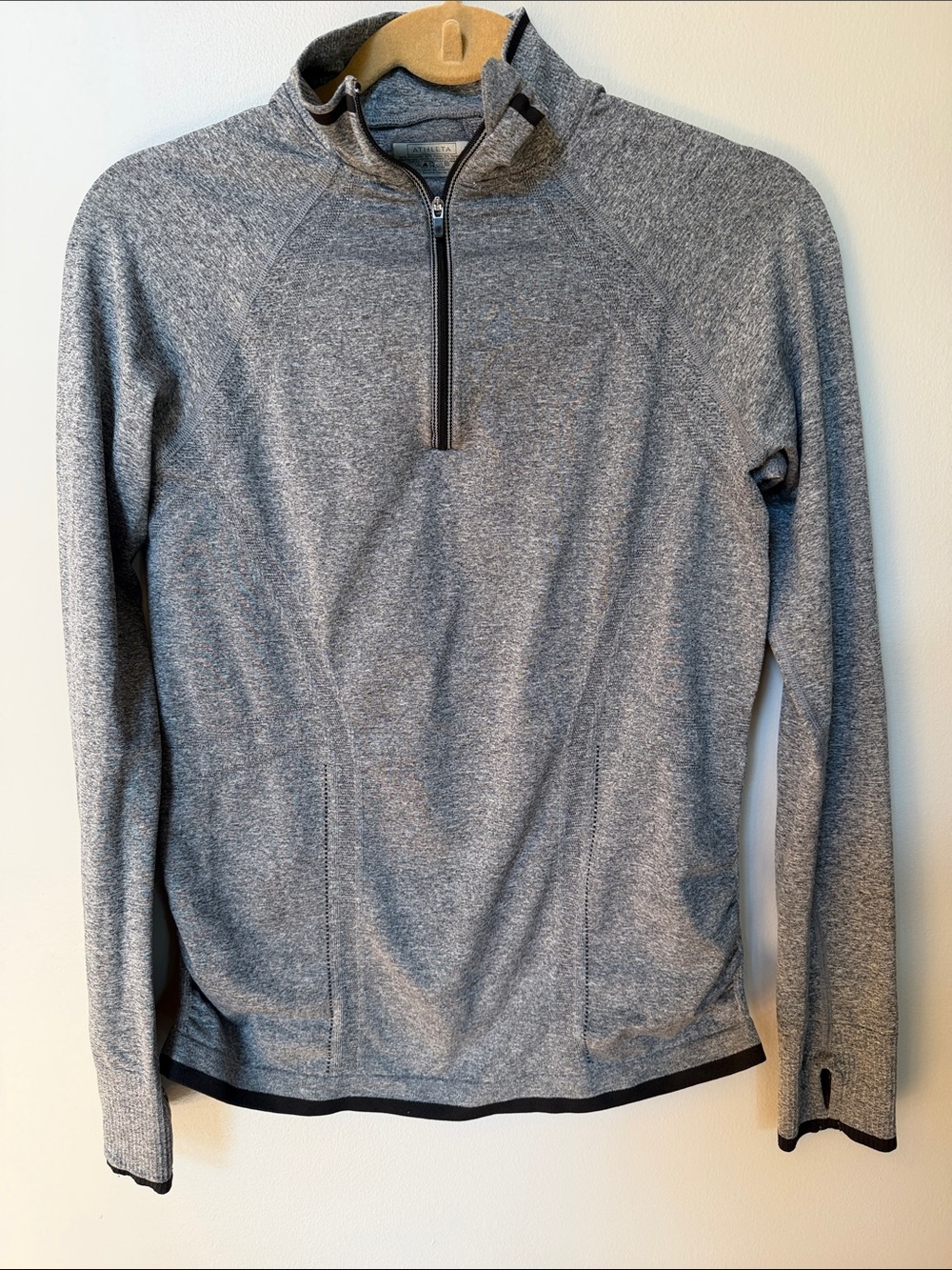 Athleta Heathered Gray Women's Quarter-Zip Performance Jacket